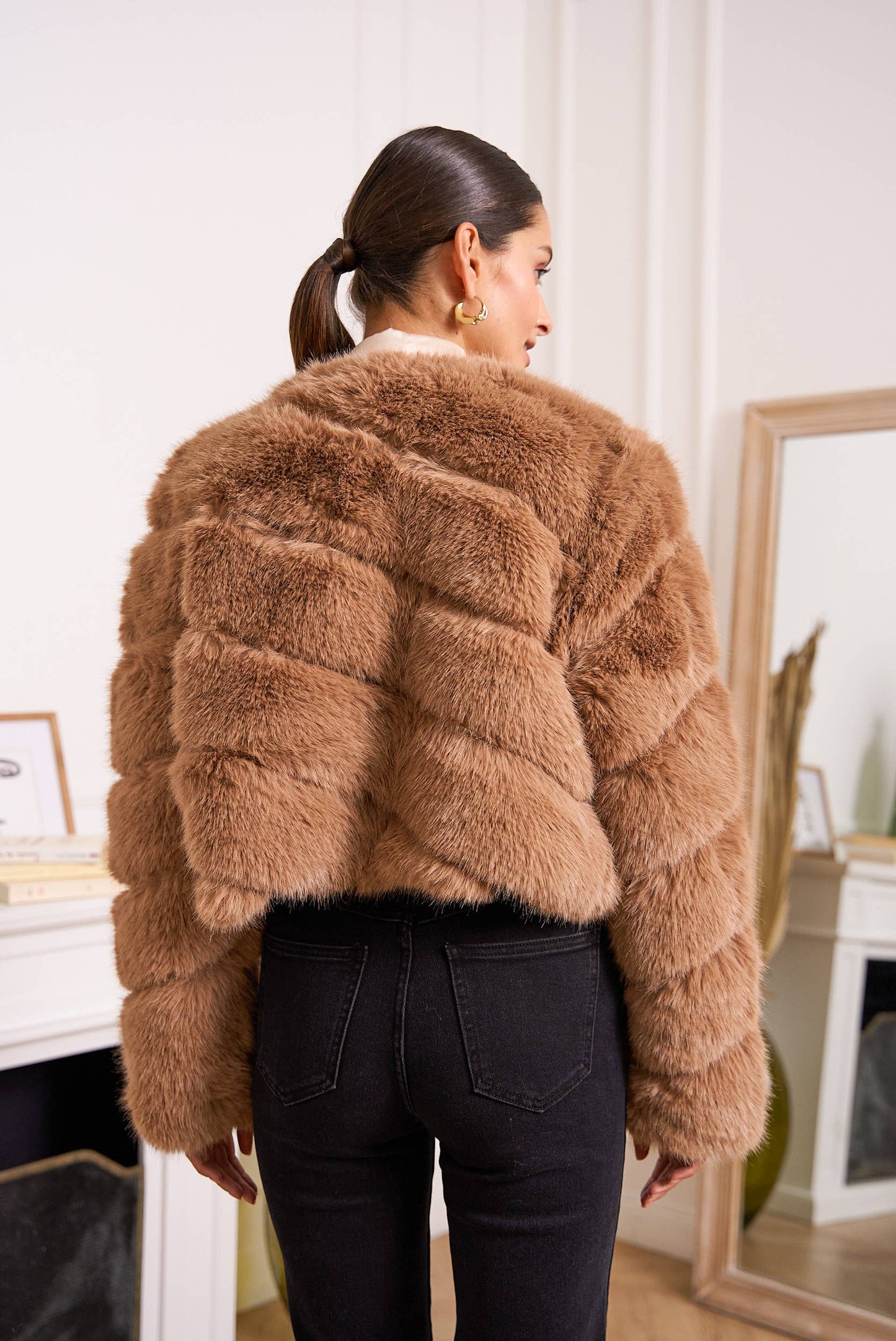 Greta faux fur short jacket