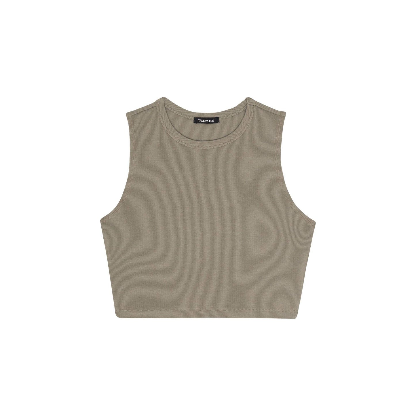 WOMENS RIB FITTED CROP TANK