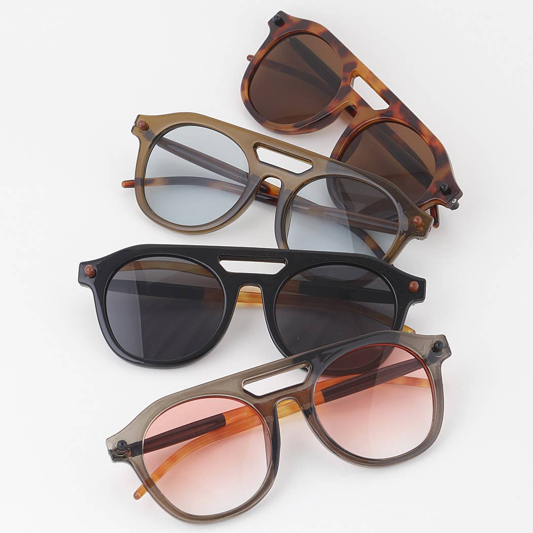 Two Toned Tortoise Aviator Sunglasses