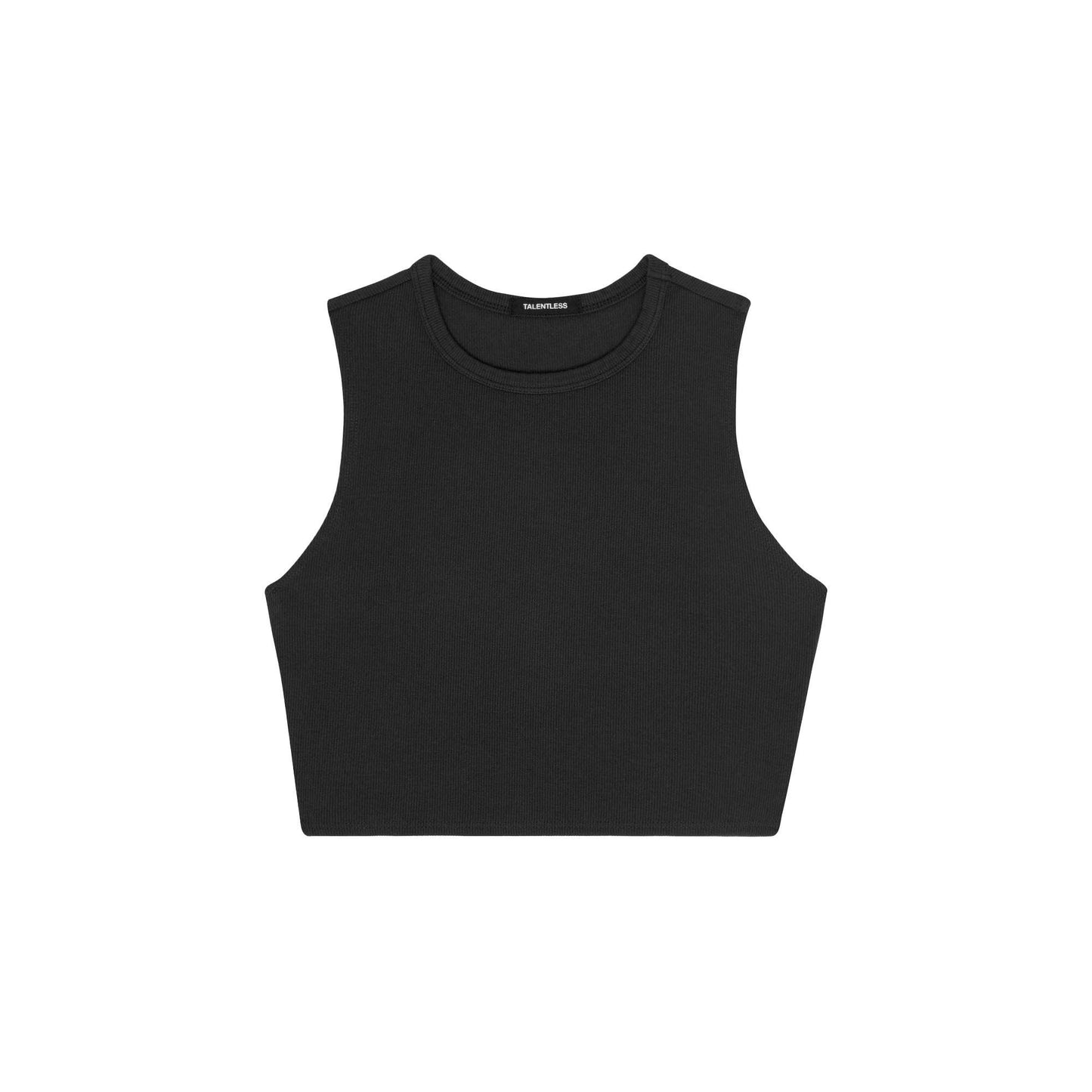 WOMENS RIB FITTED CROP TANK