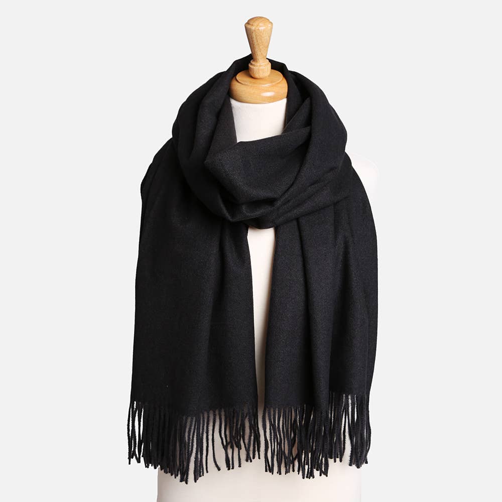 Solid Tassel Scarf