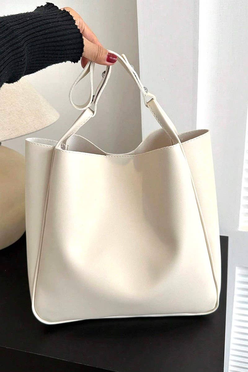 ,.SI-26545 Simple Trendy Vegan Leather Shoulder Bag