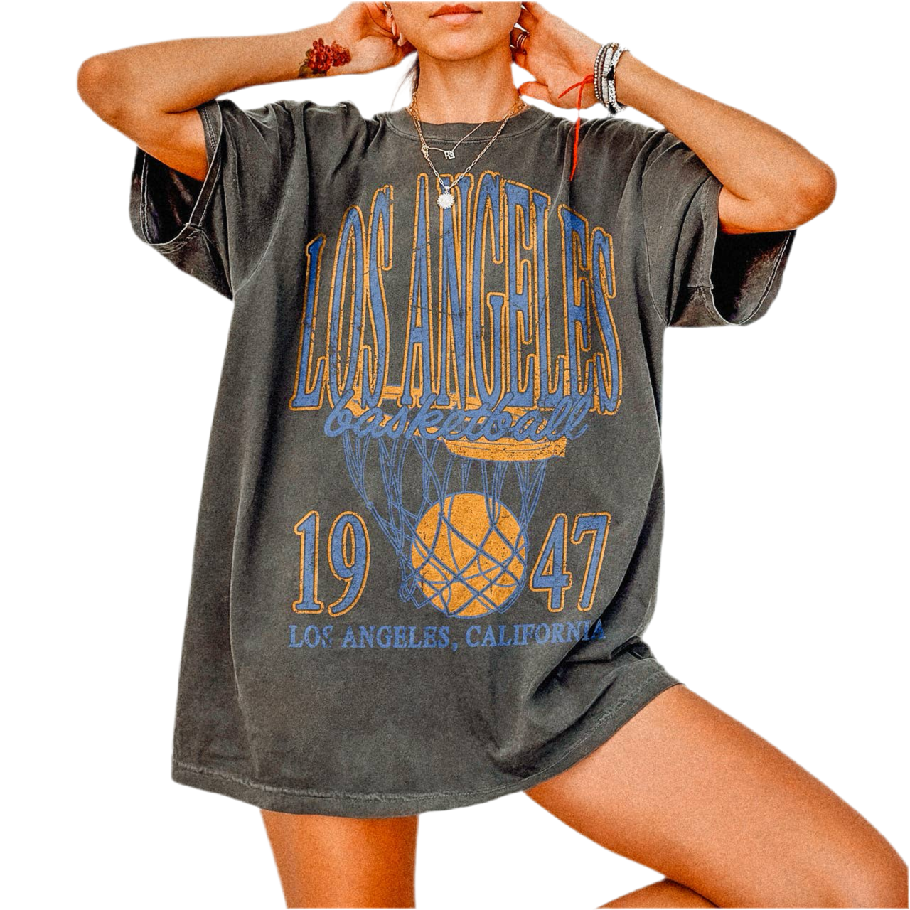 90's Vintage Los Angeles Basketball Oversized TShirt