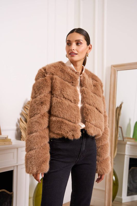 Greta faux fur short jacket