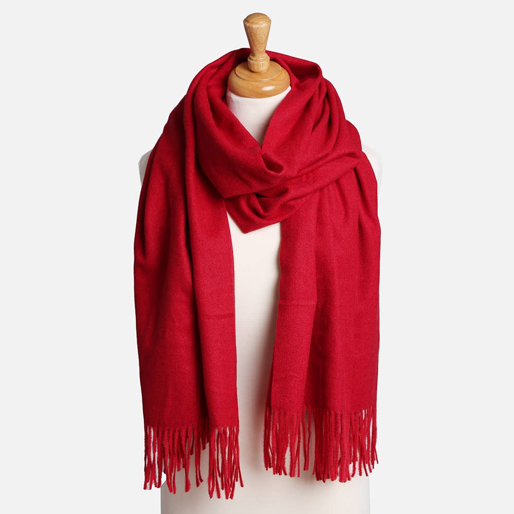 Solid Tassel Scarf