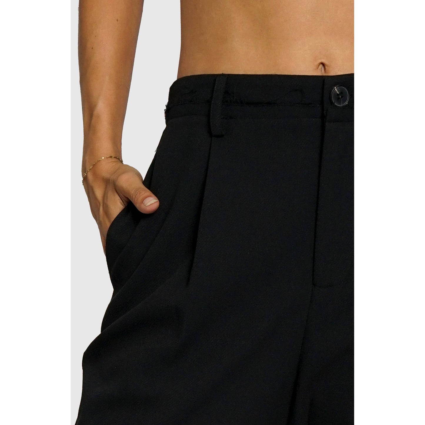 RAW EDGE WAISTBAND TROUSERS