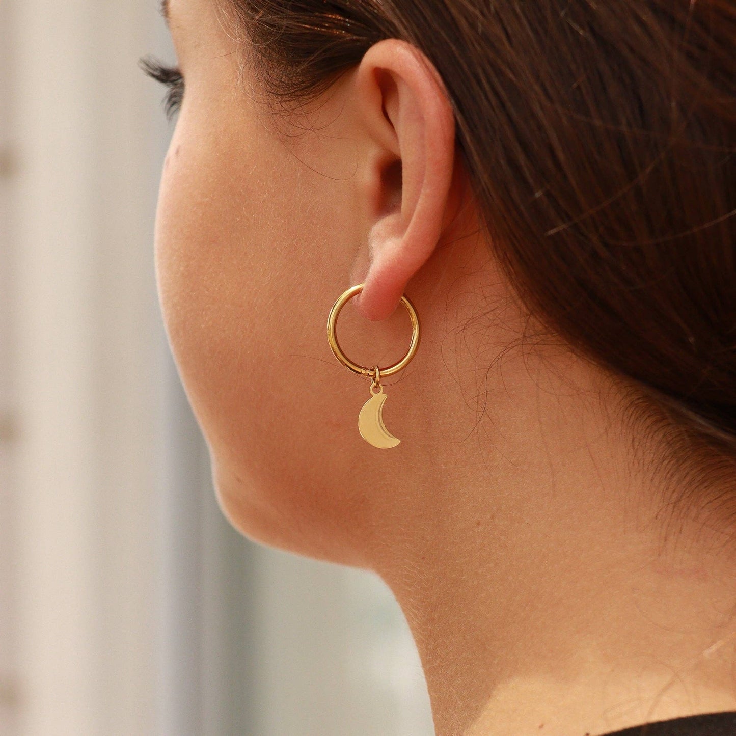 18K Gold Star & Moon Earrings