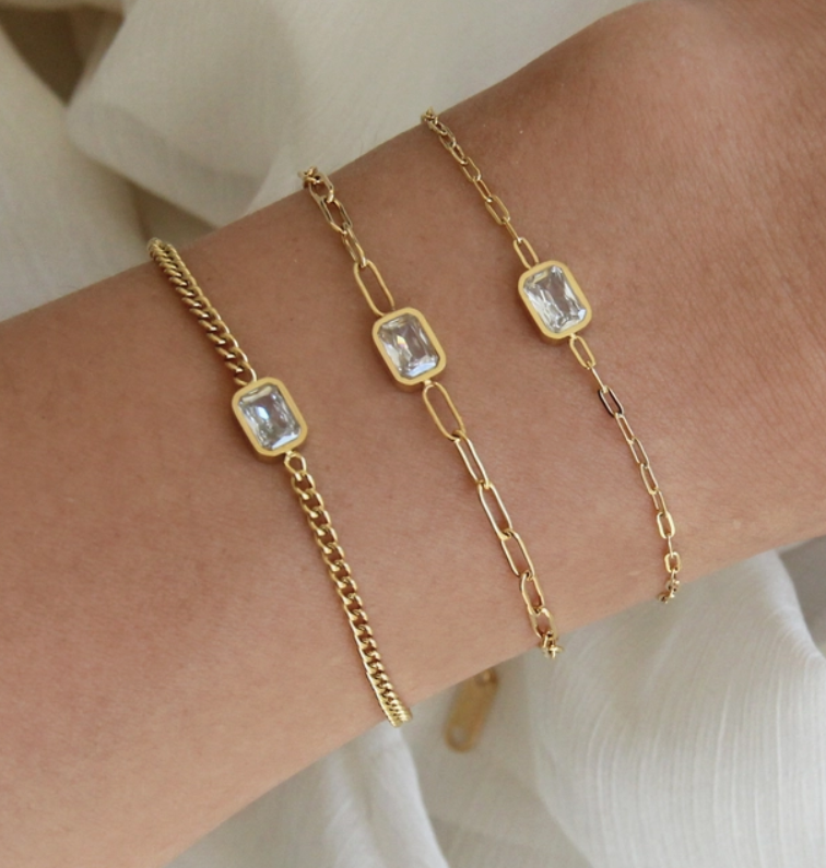 Cubic Zirconia Chain Bracelet