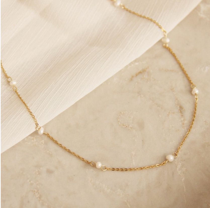 18K Gold Freshwater Pearl Necklace