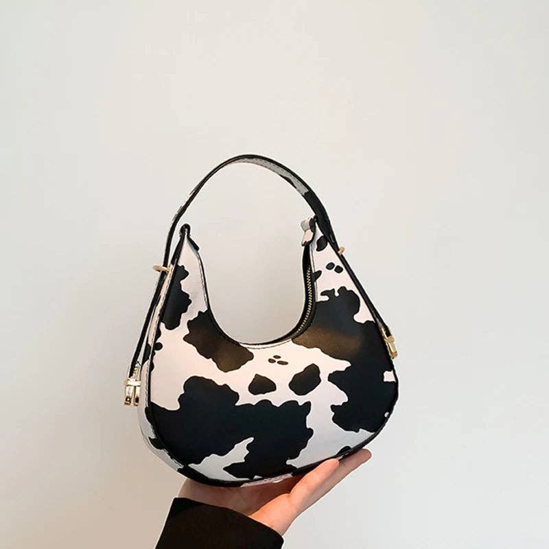 New Cow Pattern Shoulder Bag For Spring/Summer Versatile Women's Bag Personalized Korean Leopard Pattern Underarm Handbag