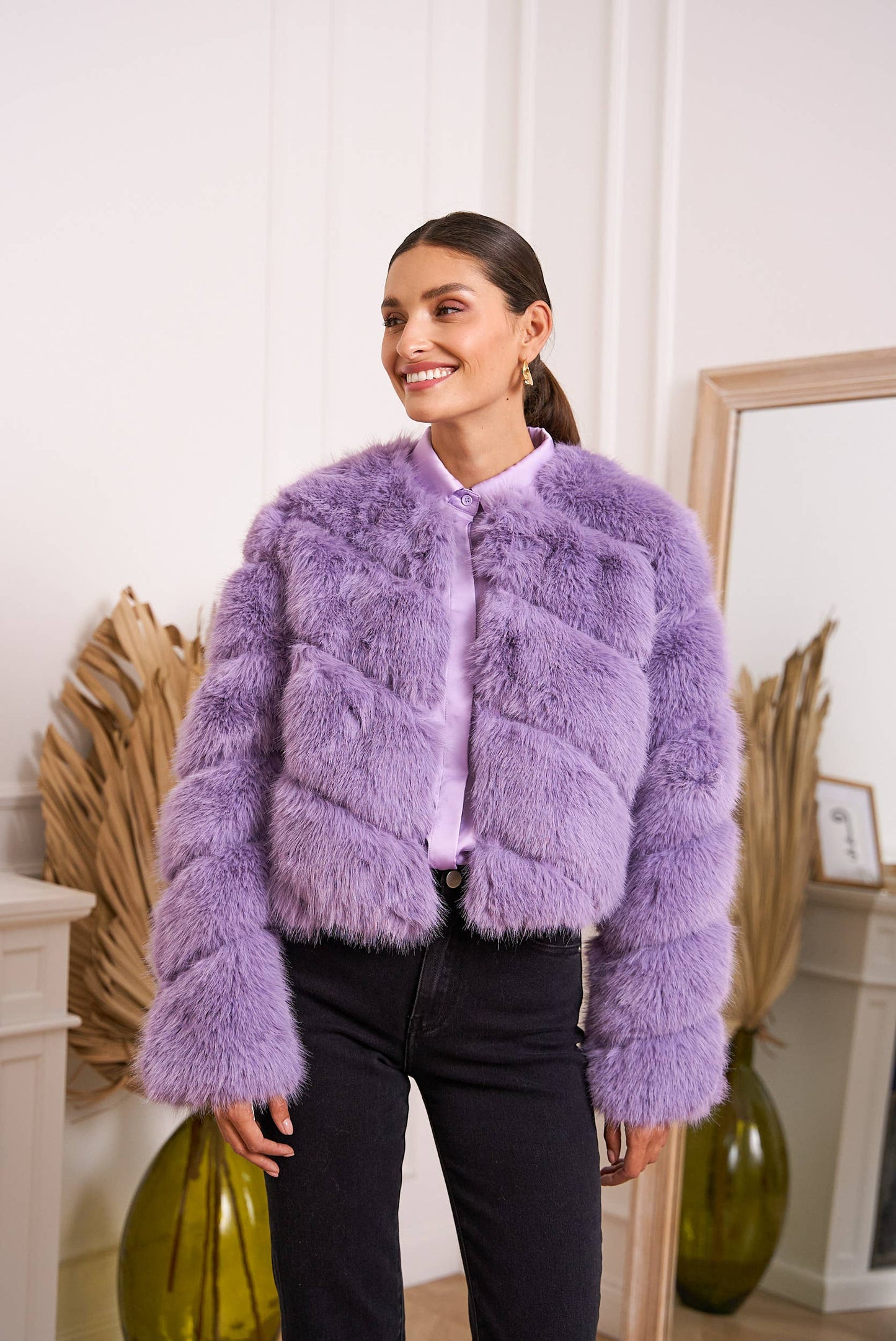 Greta faux fur short jacket