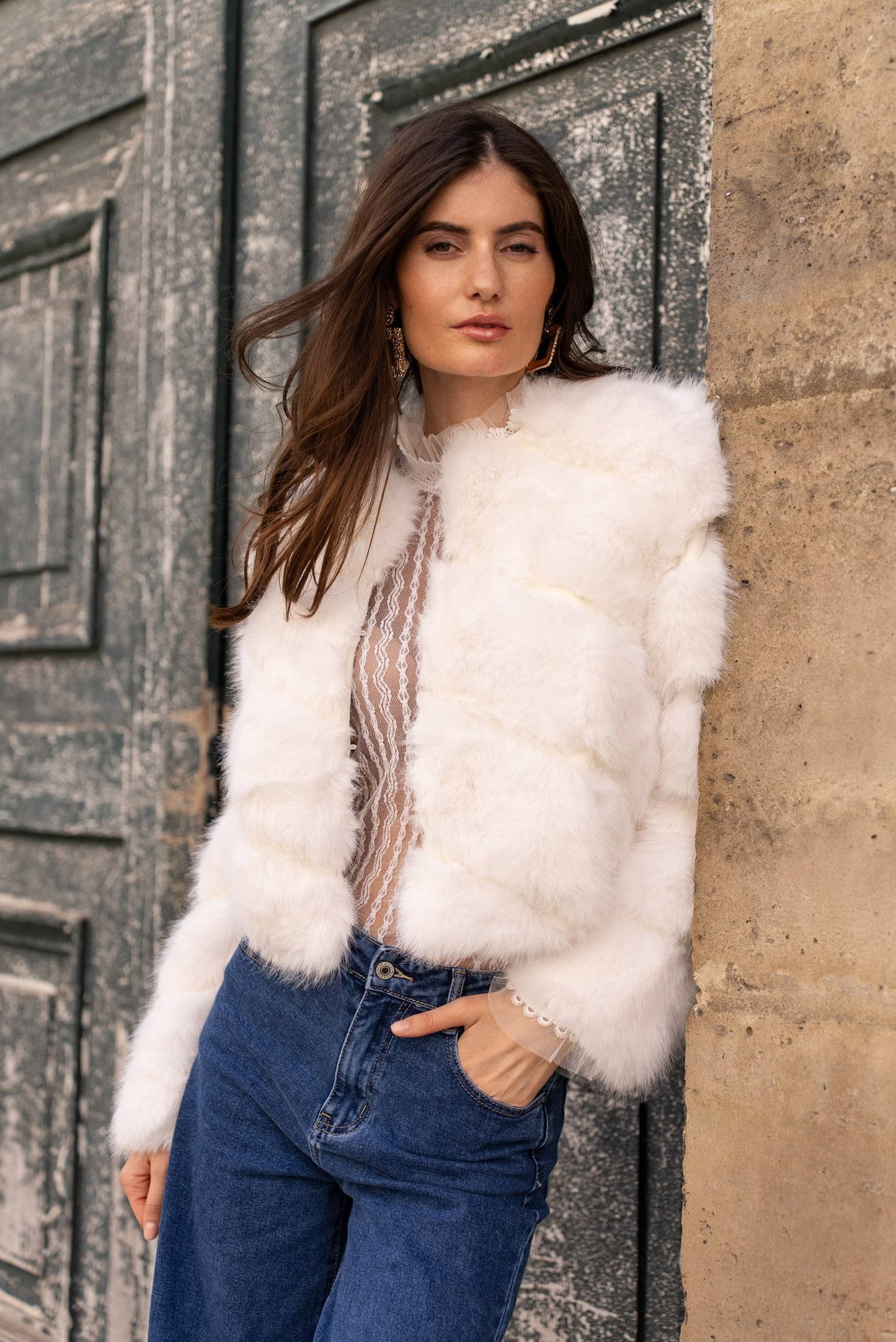 Greta faux fur short jacket