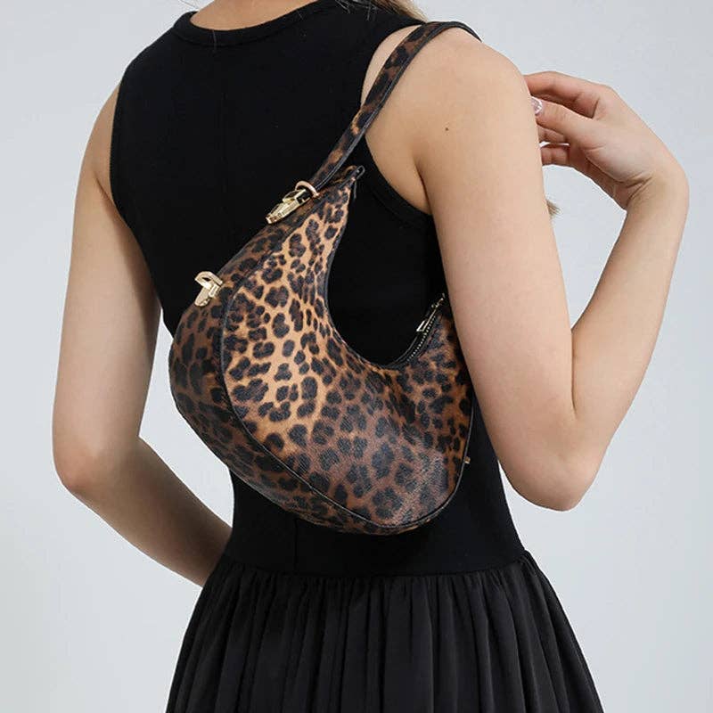 New Cow Pattern Shoulder Bag For Spring/Summer Versatile Women's Bag Personalized Korean Leopard Pattern Underarm Handbag