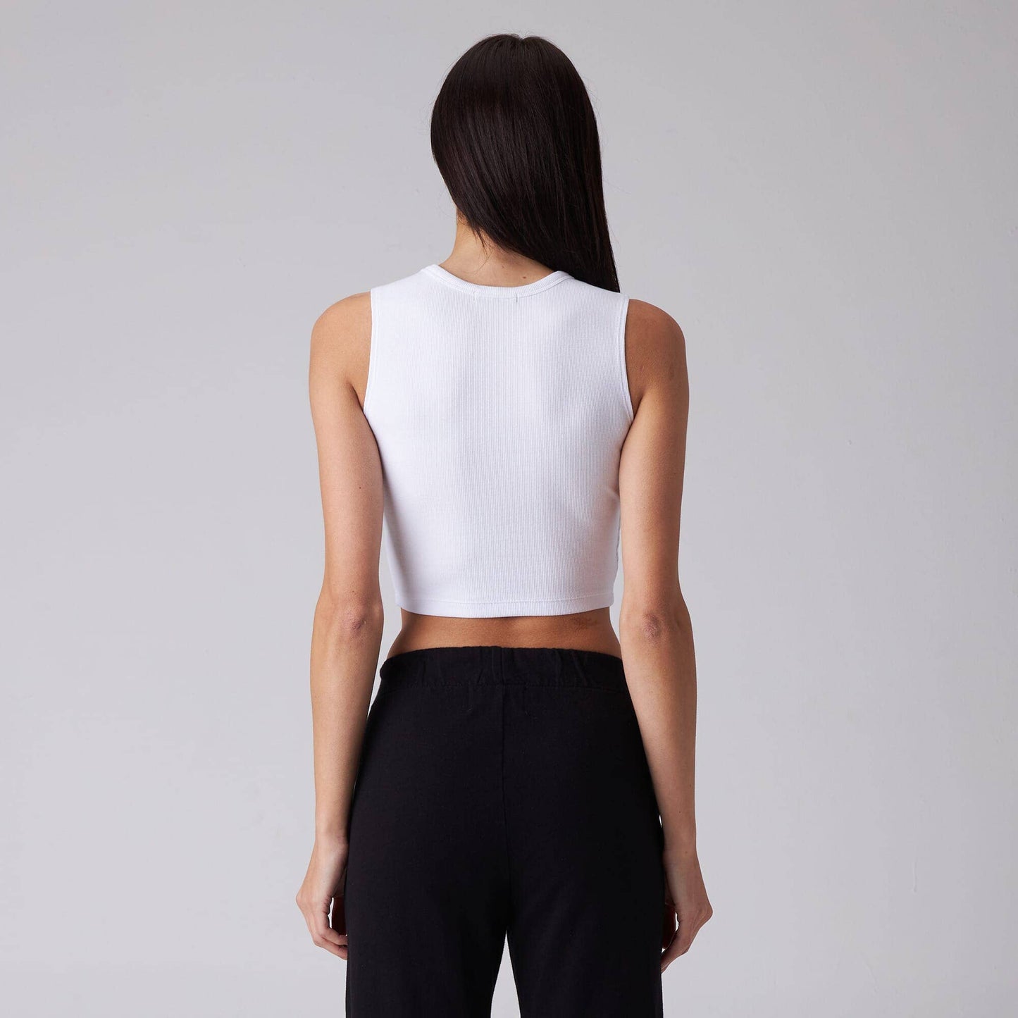 WOMENS RIB FITTED CROP TANK