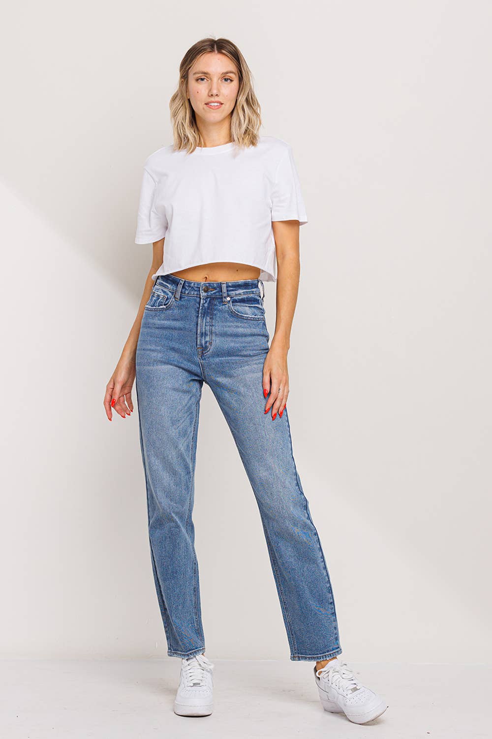 High Rise Tapered Mom Jeans