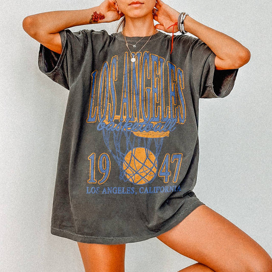 90's Vintage Los Angeles Basketball Oversized TShirt